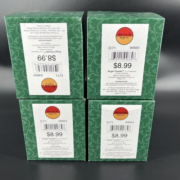 Angel Cheeks Christmas Ornaments, Set of 4 New In Box - Picture 9 of 10